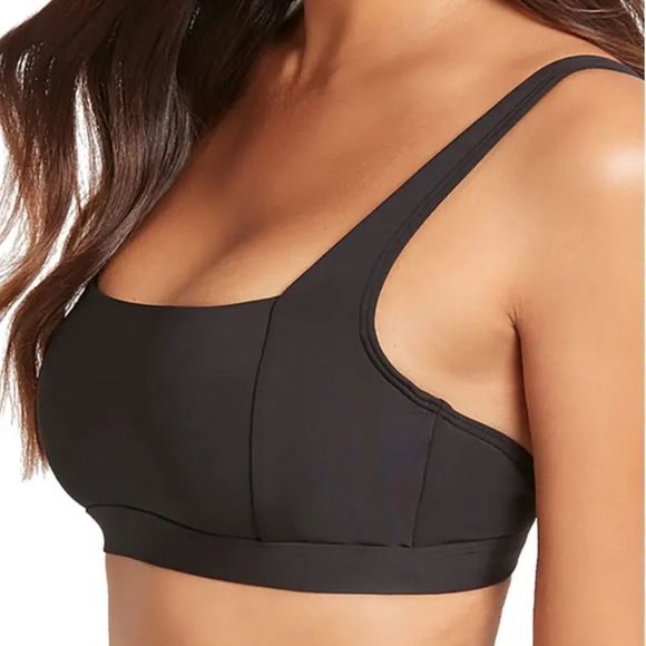 NEW Sea Level Square Neck Bralette Bikini Top Black Size 6 - Picture 10 of 10